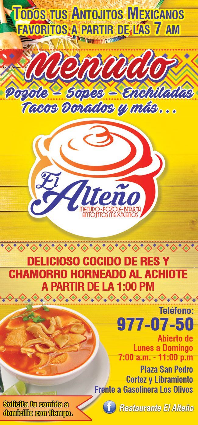 El Alteño Restaurante - 100% Antojitos mexicanos: Menudo, sopes, pozole,  enchiladas y más. - ENSENADA