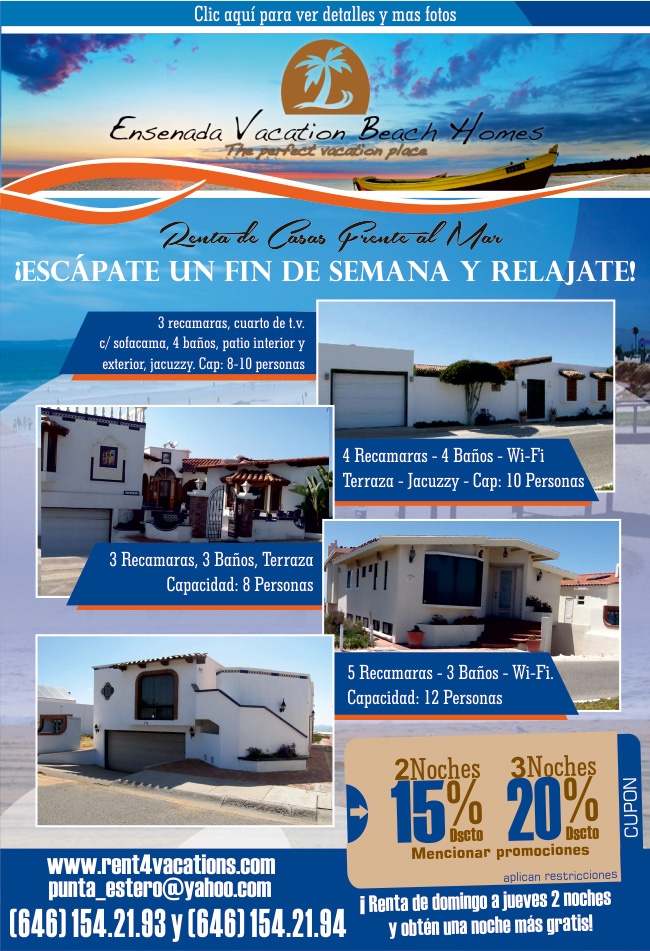 Casas frente al Mar - Vacaciona en la playa de Ensenada con hasta 20% de  descuento. - ENSENADA